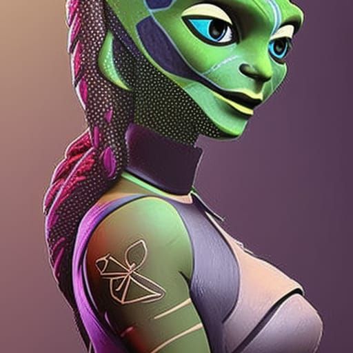 Hera Syndulla Portrait in Art Nouveau Style