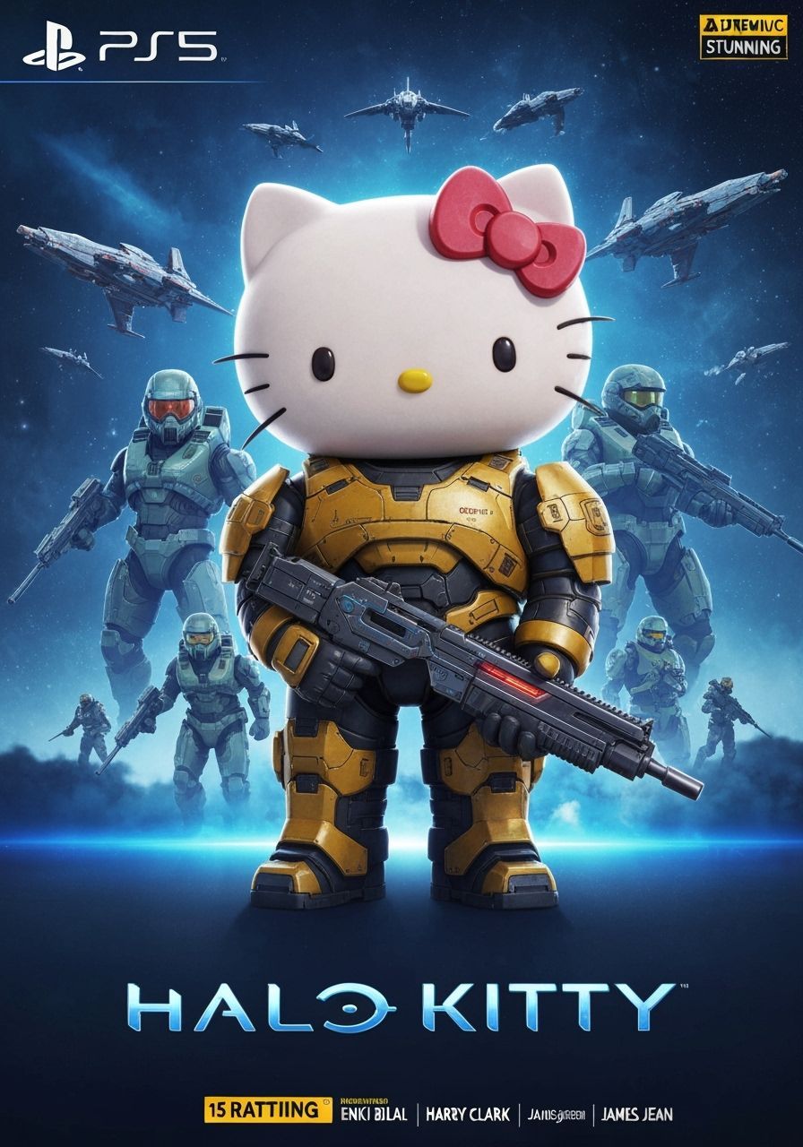 Hello Kitty in Halo Armor Game Cover