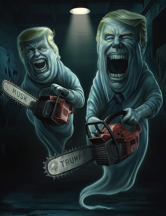 Ghostly Chainsaw Duel in Abandoned Warehouse