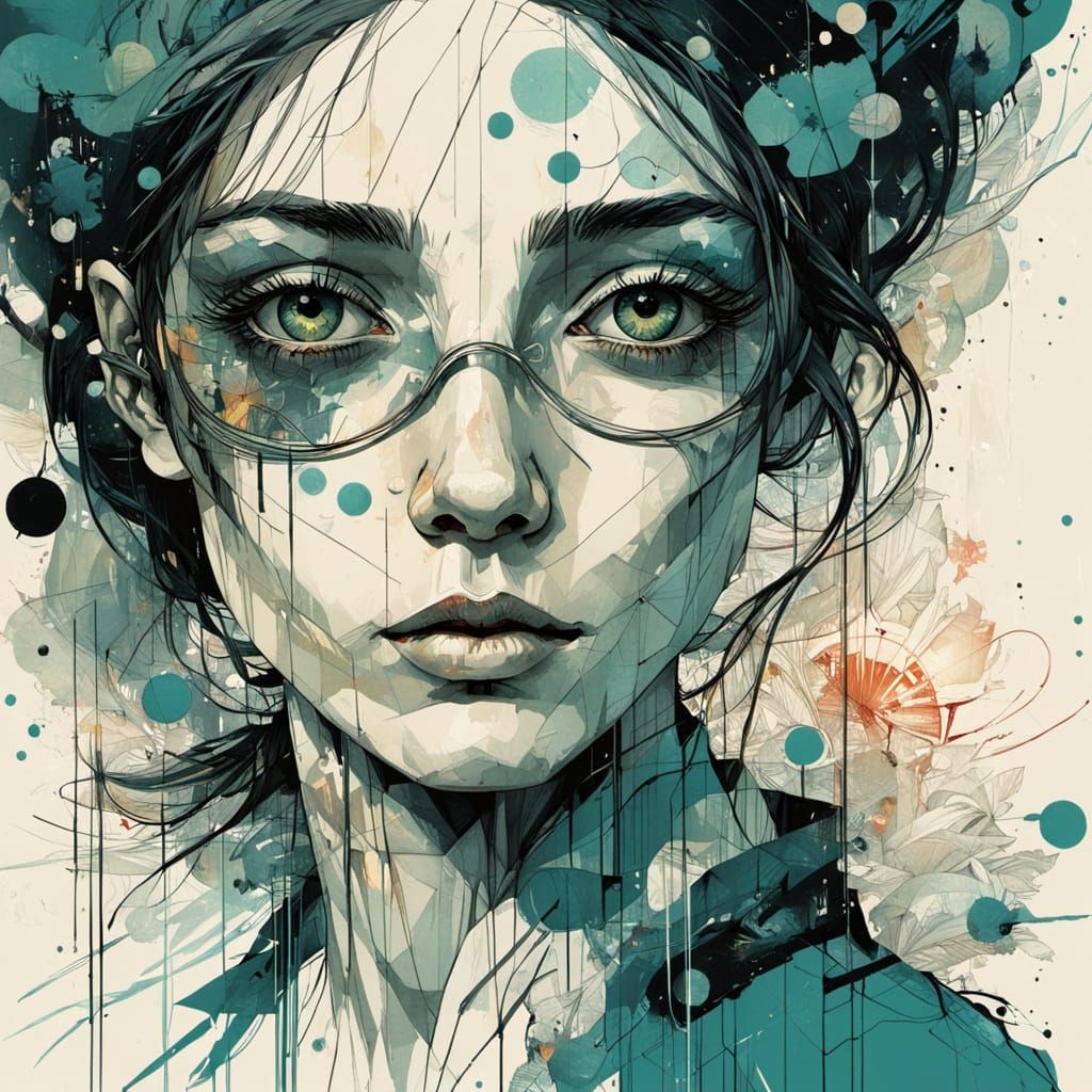 Retro Illustration with Bold Linework and Textured Elements