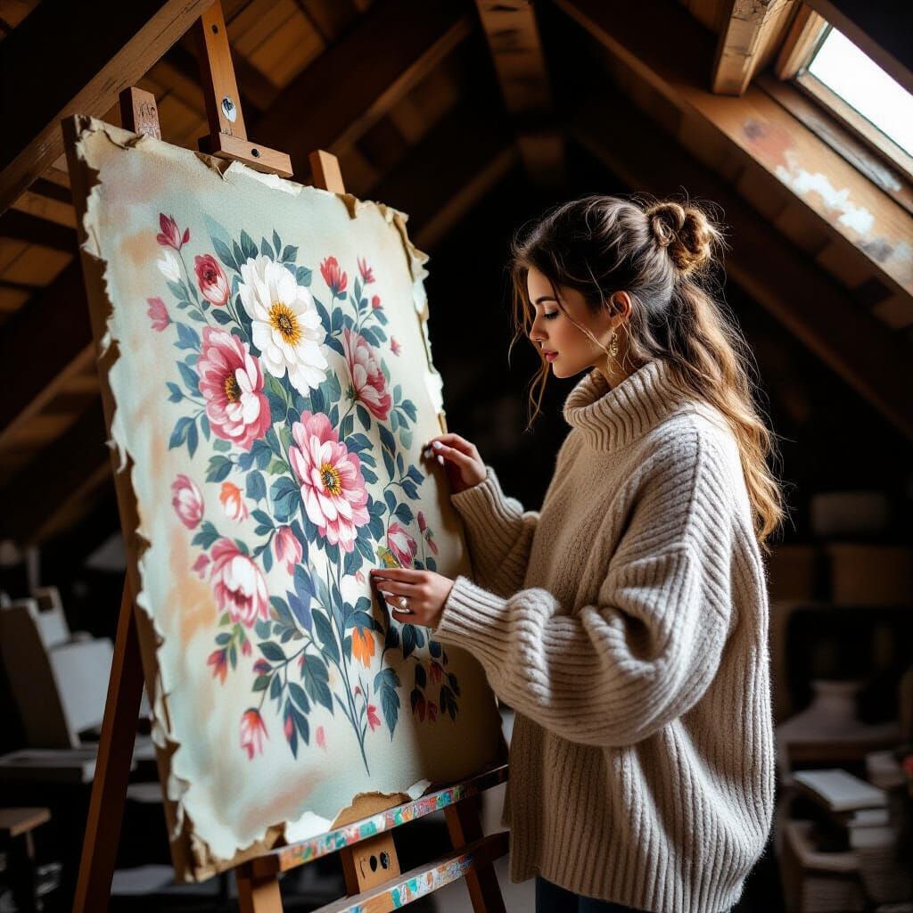 Woman Finds Vintage Painting in Attic