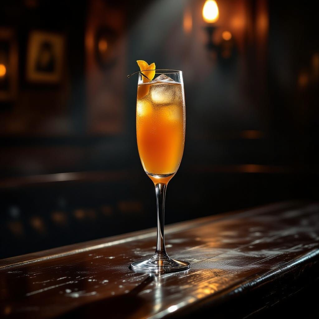 Mimosa in Spooky Bar Setting, Dramatic Lighting