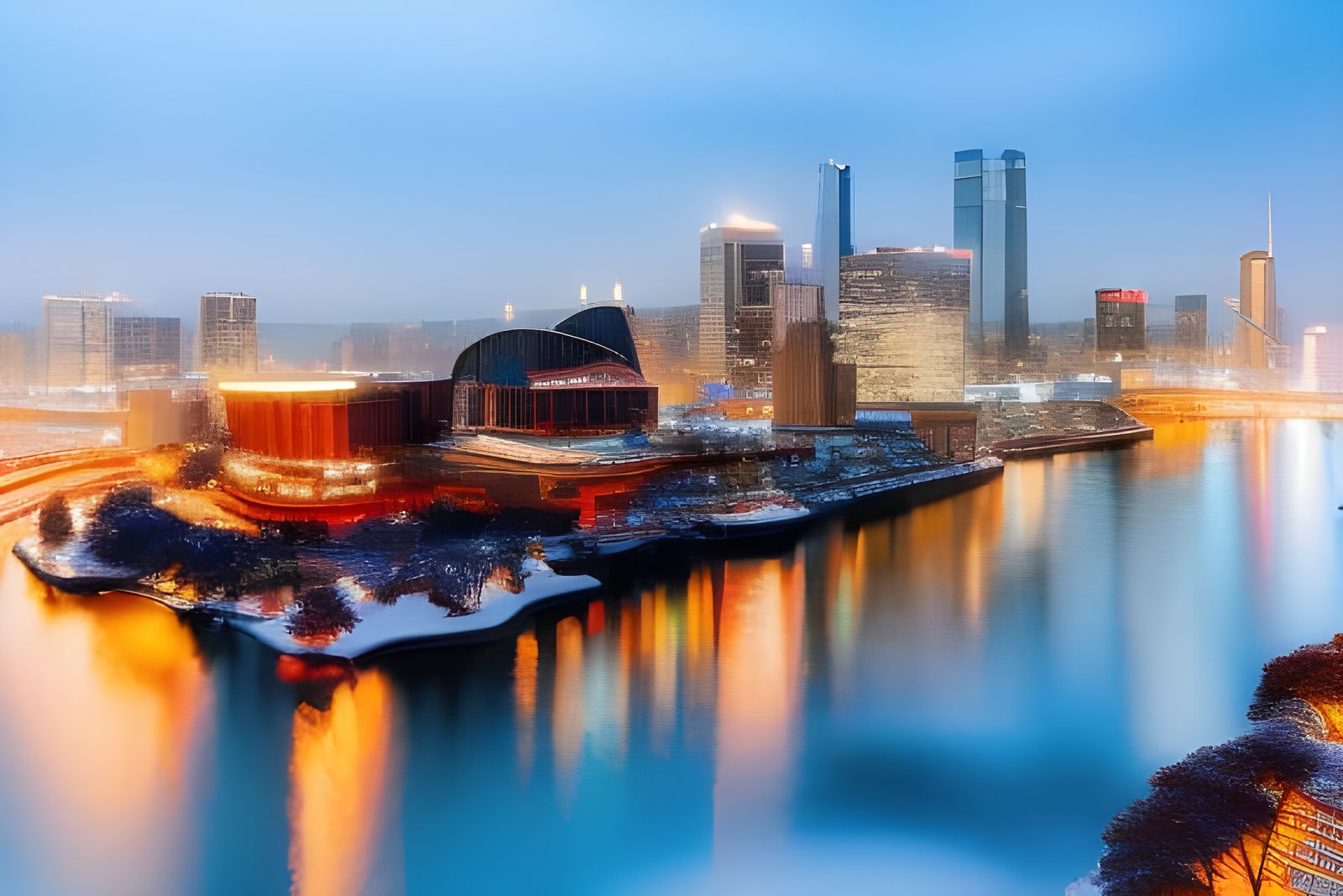 It's funny...it's a big city, but on still water, in winter, at the right time of day...can seem so serene