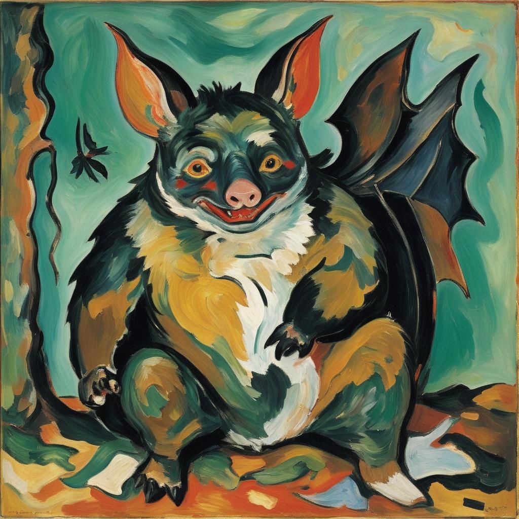 Wombat Dissolving in Surrealist Cubist Style