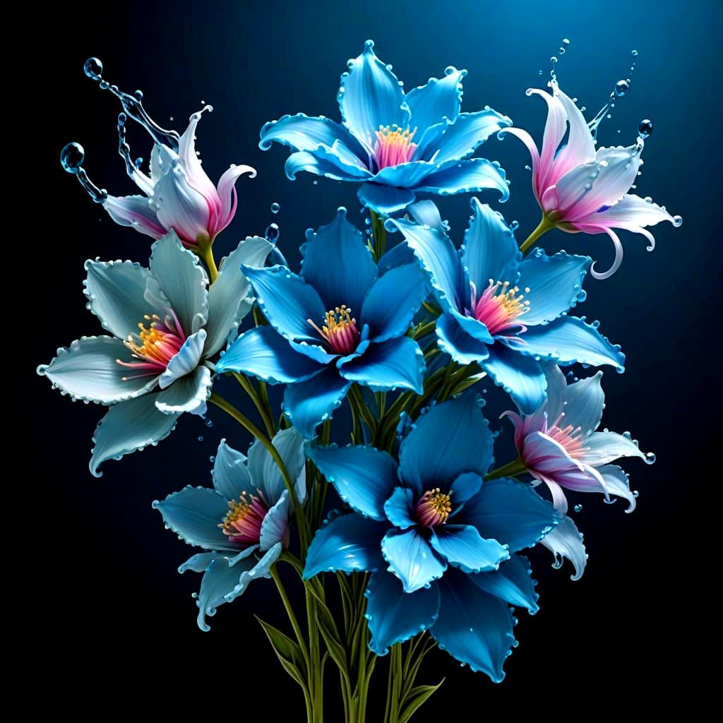 Fluid Water Blooms in a Dreamlike Artwork