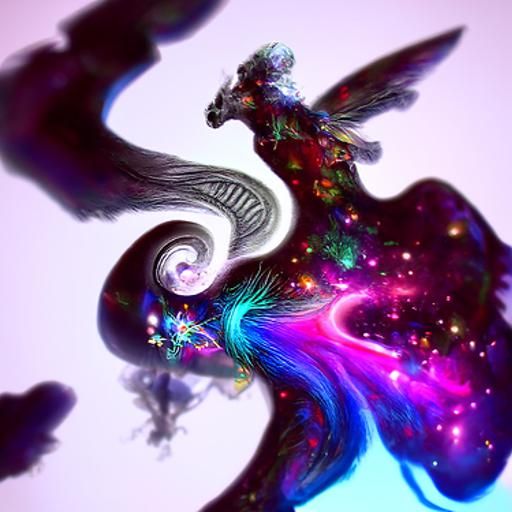 Holographic Fractal Pegasus in Cosmic Astral Art Style