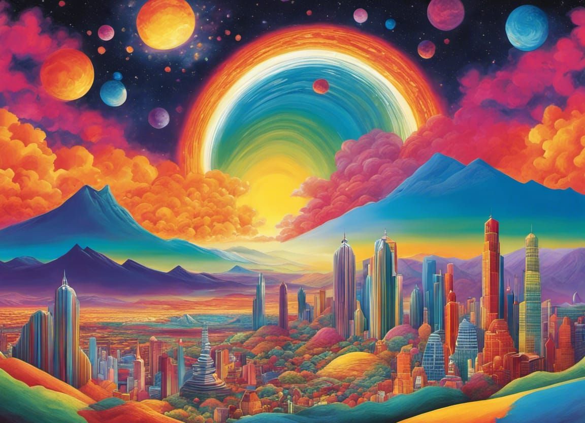 psychedelic night sky