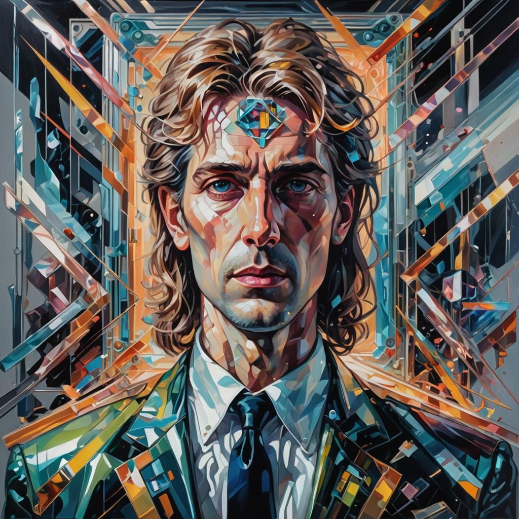 Hyperdetailed Portrait of Constantine in Cassette Futurism