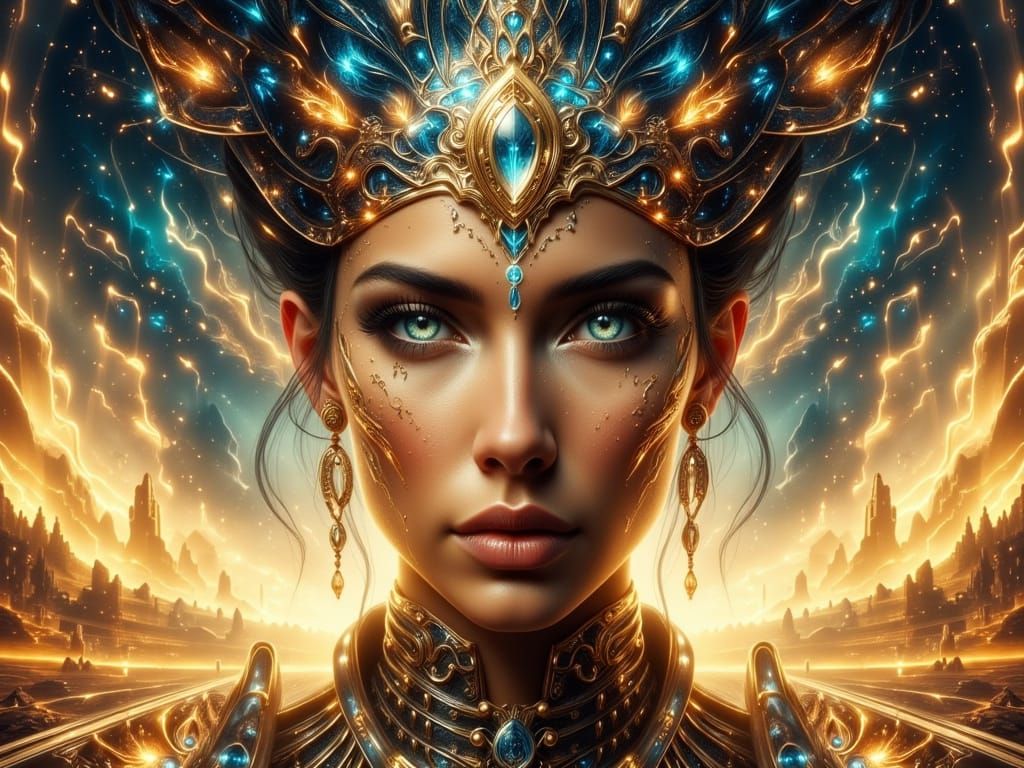 Futuristic Egyptian Portrait of a Woman