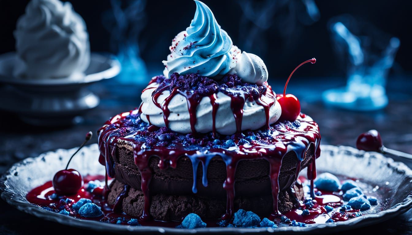 Gothic Vampire Ice Cream Sundae in Digital Art