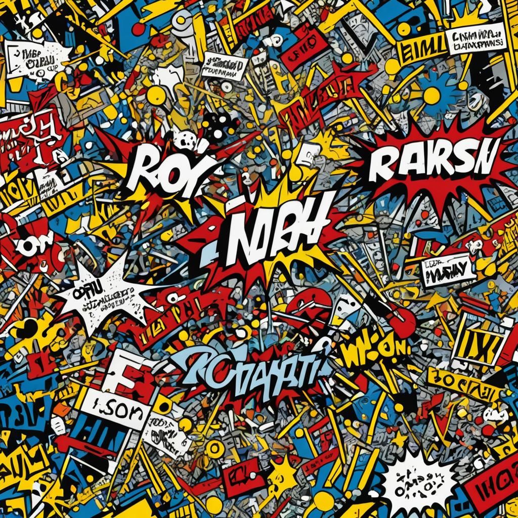 Lichtenstein Comic Words Crash on City Street