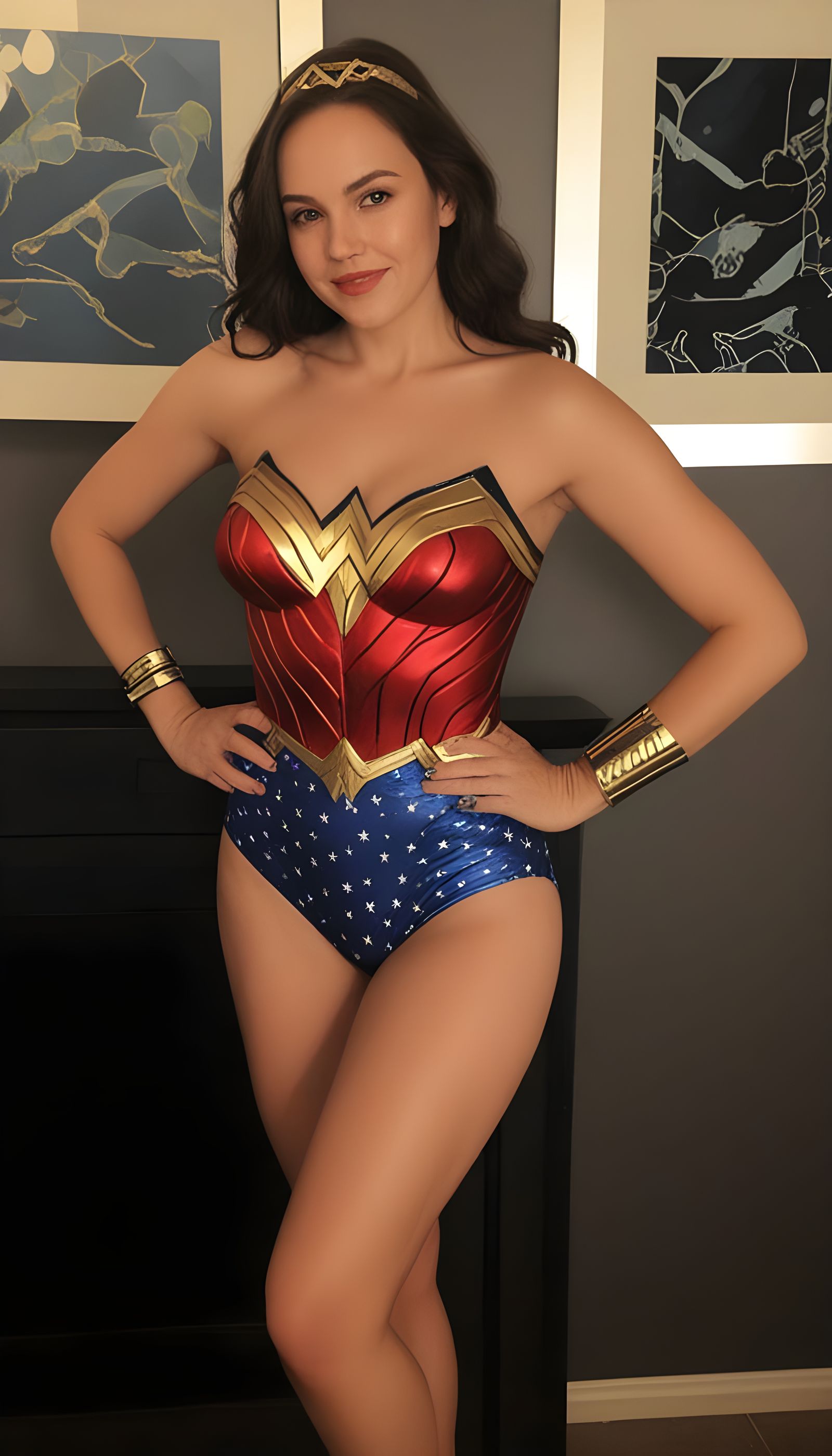 Wonder Woman at Home Halloween in Photorealistic Style