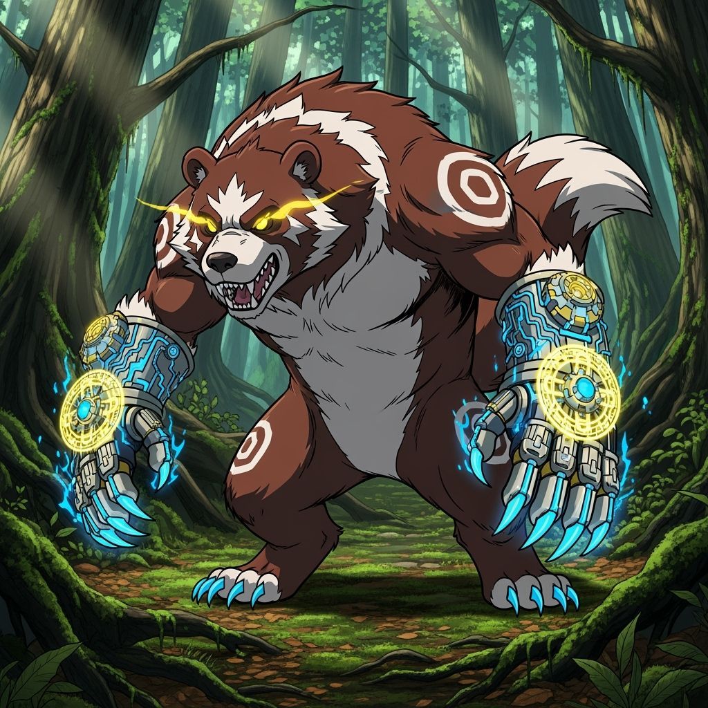 Technomagic Bearaline Warrior in Forest