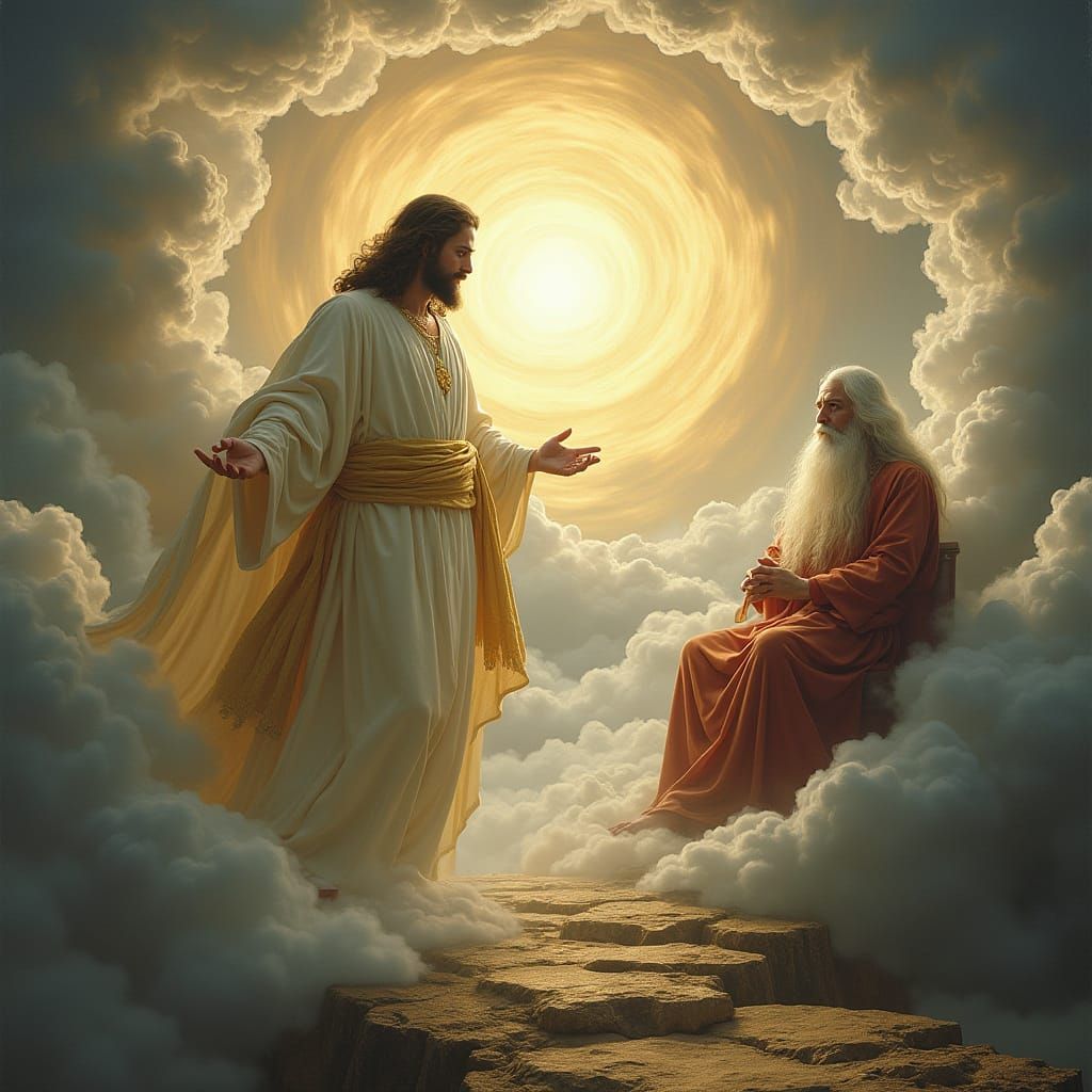 Majestic Yeshua Meets Ancient of Days in Heavenly Vortex