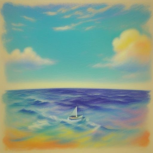 Surreal Washing Machine Scene with Whimsical Sailboat