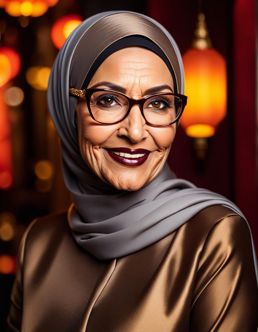 Elegant Hijabi Woman with Volumetric Lighting