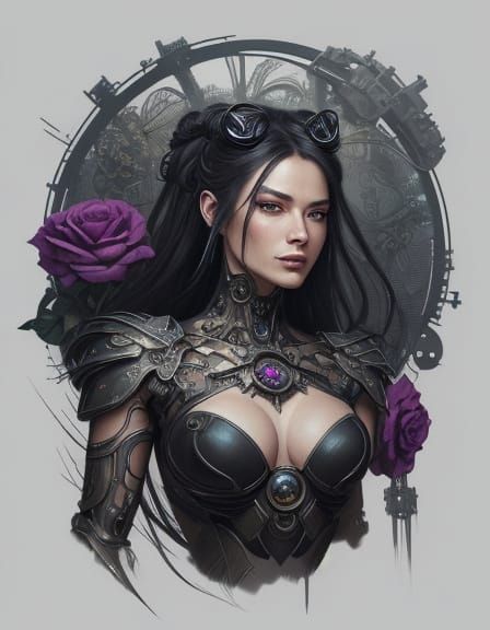 Atompunk, Alice in wonderland theme, Mecha Musume . Luis Roy...