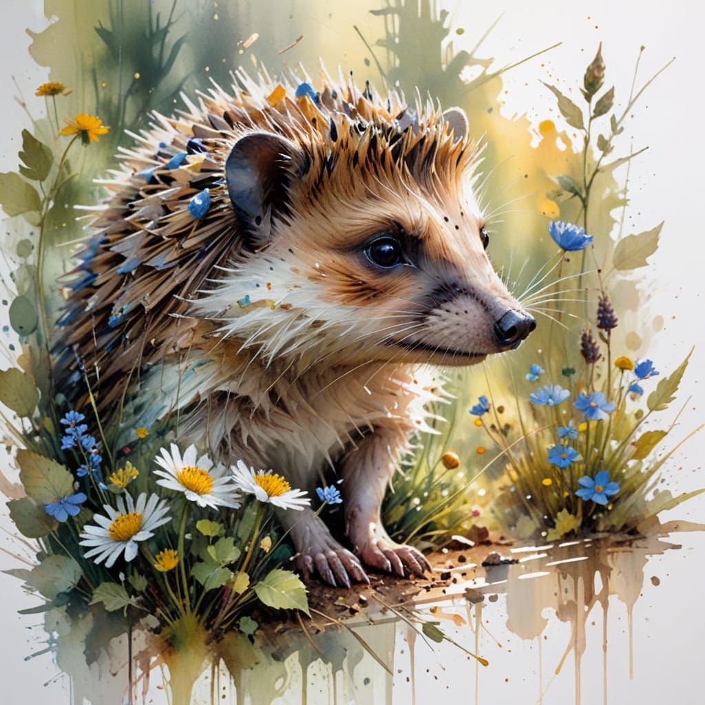 Vibrant Hedgehog in a Sunlit Clearing