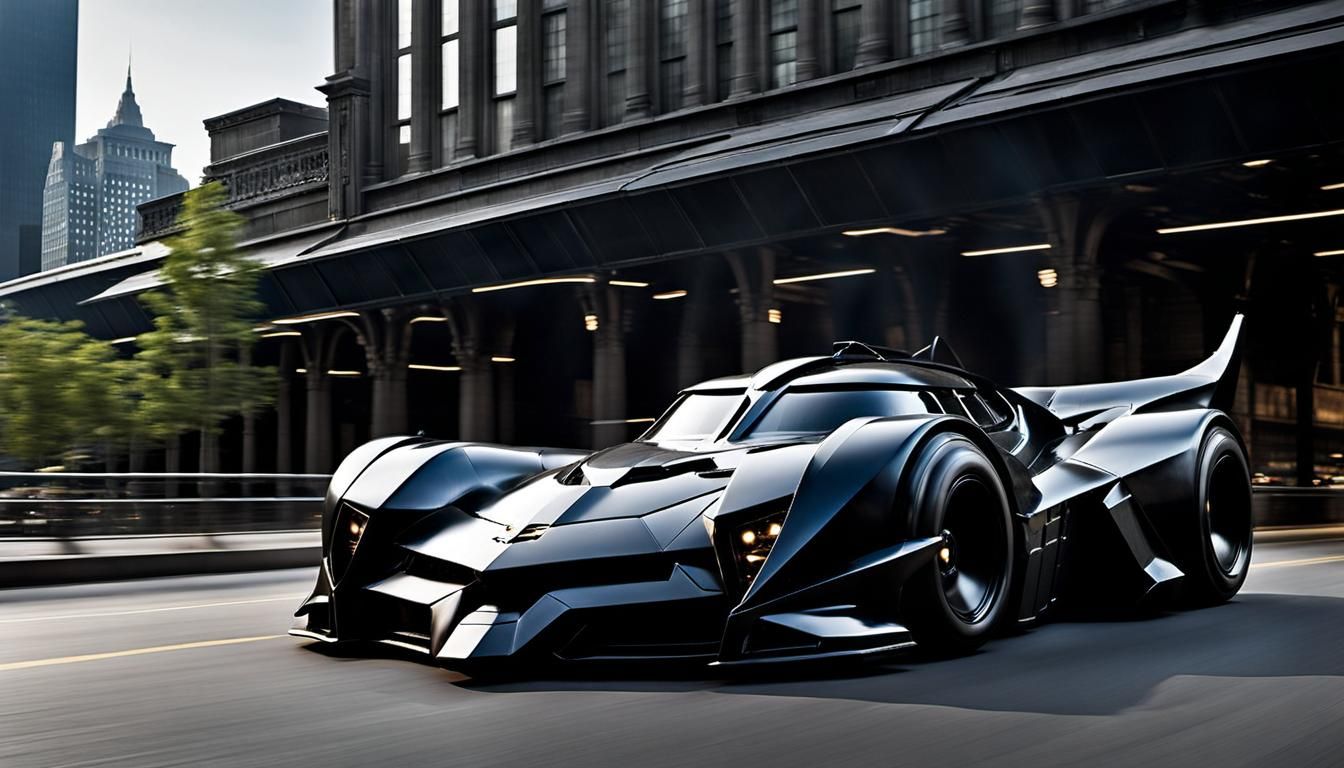 Tumbler Batmobile Races Through Cyberpunk Gotham