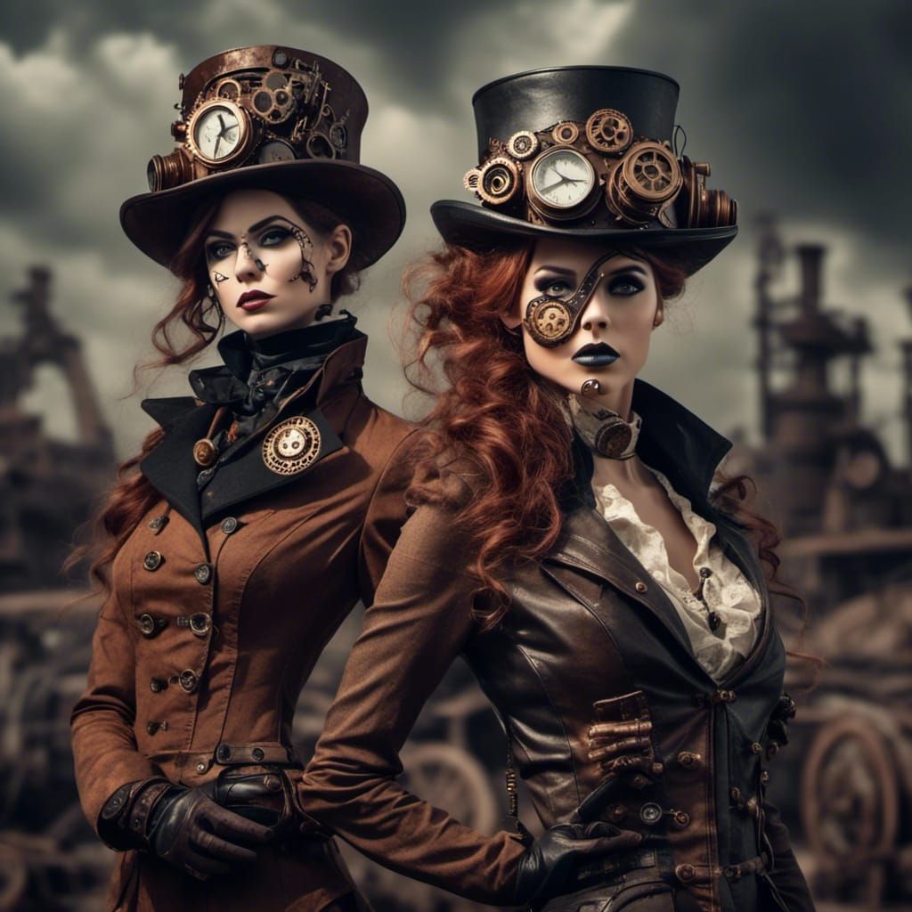 woman in steampunk clothes