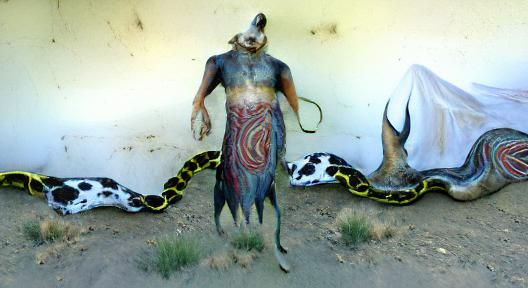Cow-Headed Serpent: A Mythological Hybrid Creature