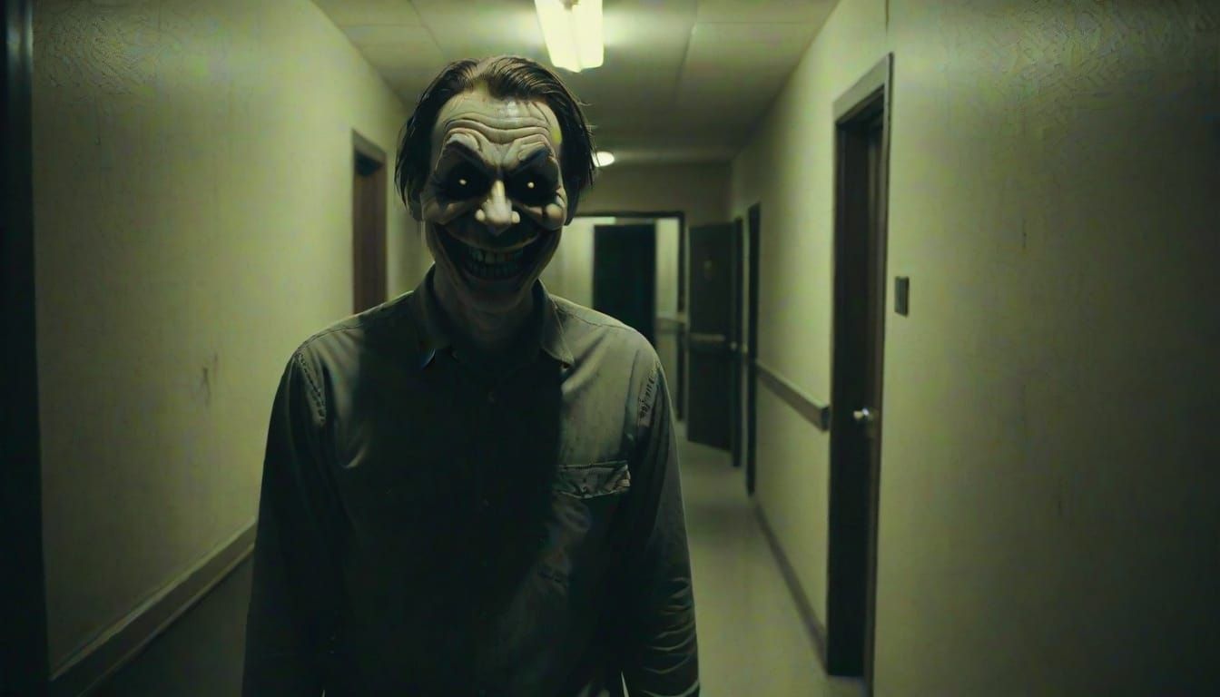 Unsettling Man in Backrooms Horror Scene