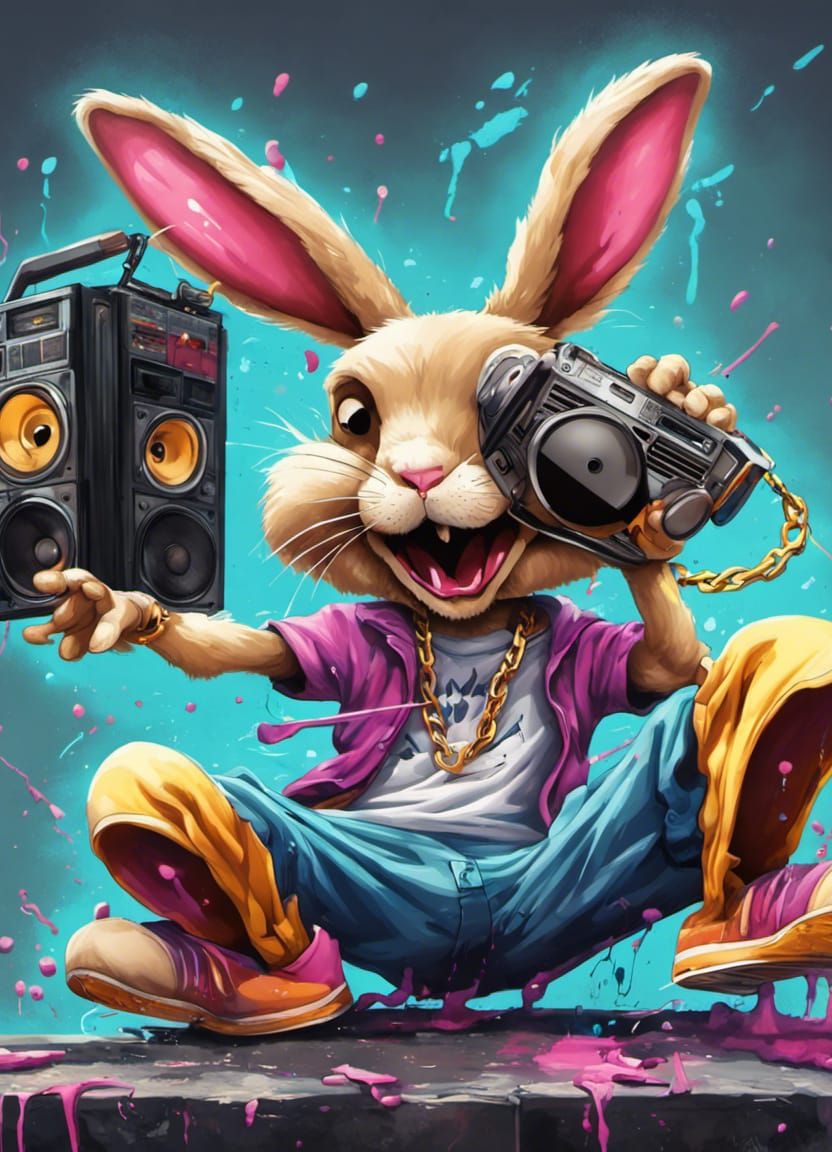 Rabbit Breakdancing: Graffiti Art in Hip-Hop Style