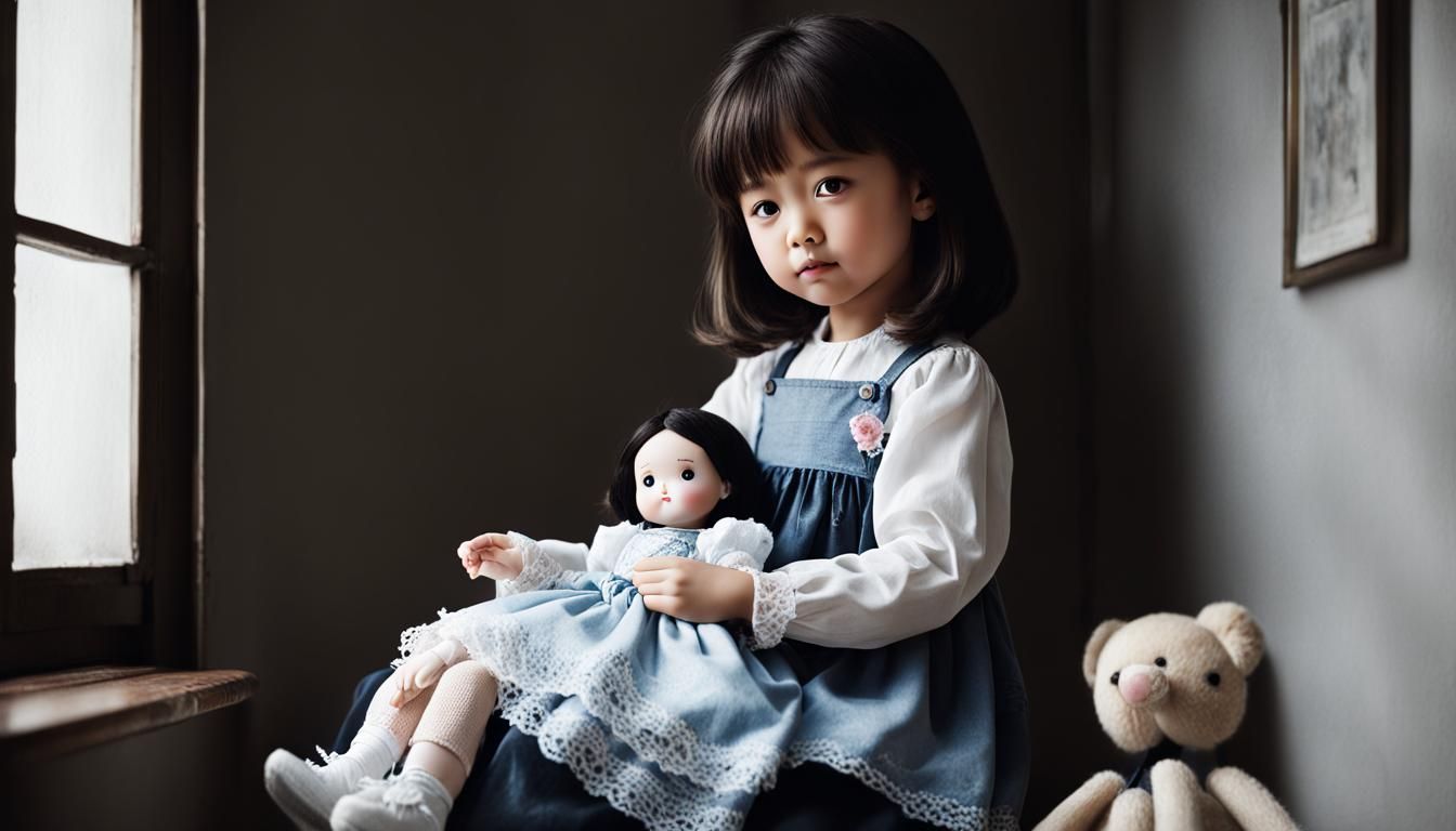 Girl with Doll: AI Interpretation