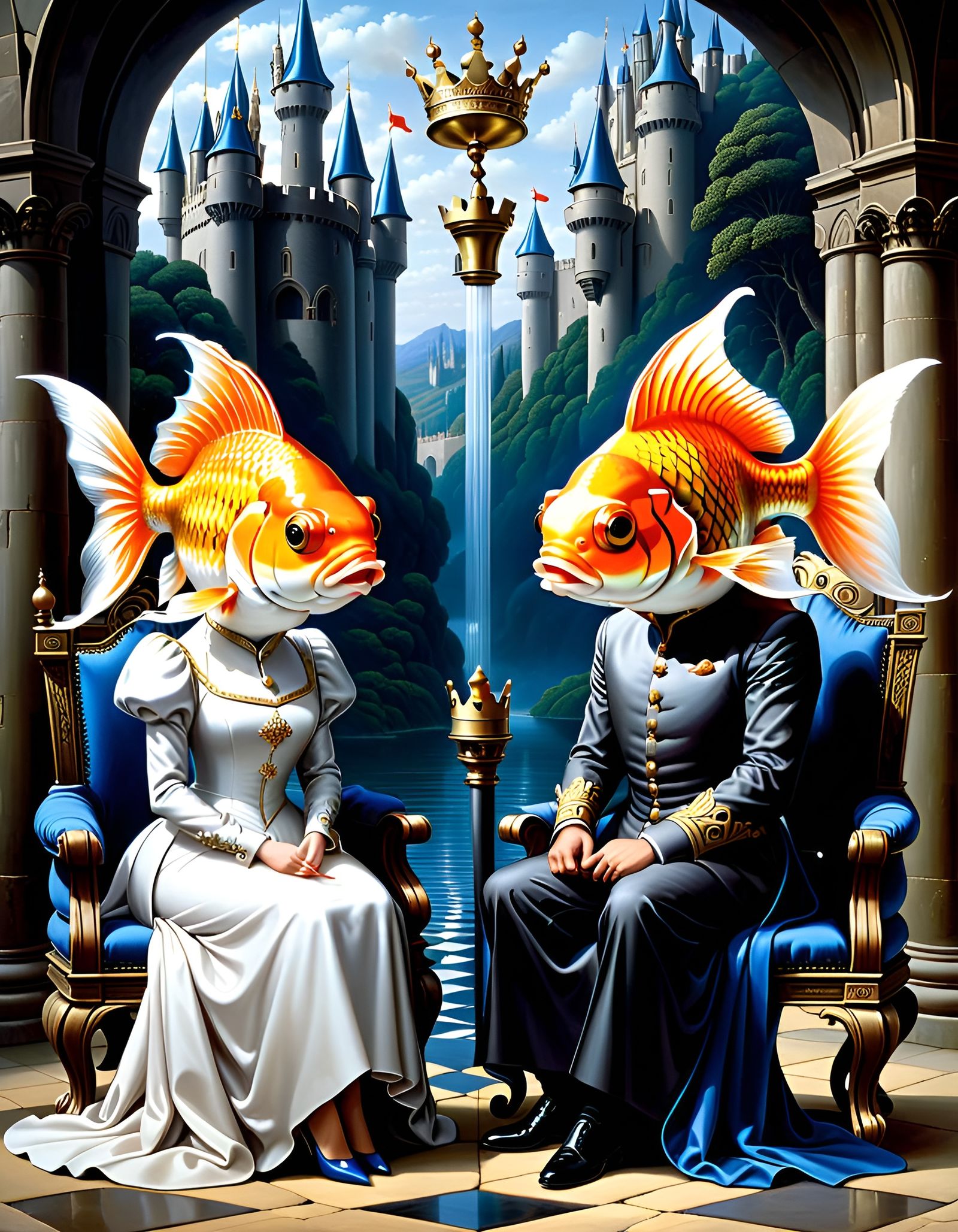 Goldfish king and queen