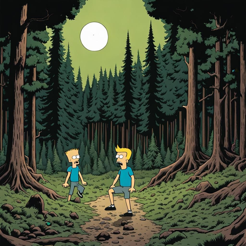 Beavis and Butthead in Eldritch Forest Comic