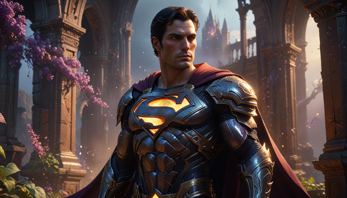 Hyperrealistic Portrait of the Dark Knight in Medieval Fanta...