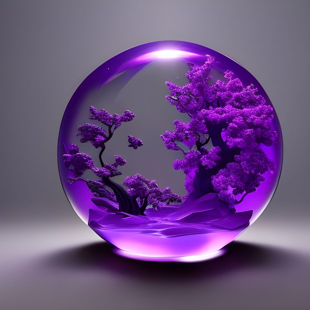 Purple Tree Encased in Glass: Fantasy Concept Art