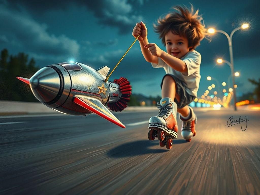 Fiery Red Thruster Blaster: Sci-Fi Weapon