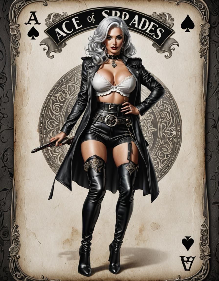 Ace of Spades Pinup Girl in Hyperrealistic Style