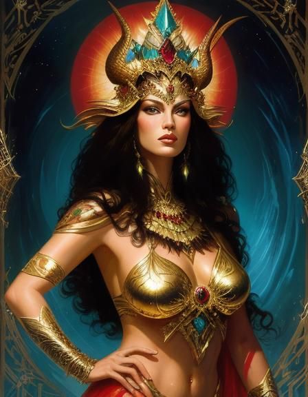 Princess Ardarla in Spaceship, Fantasy Art