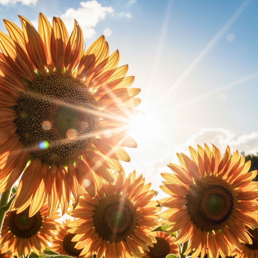 Metallic Sunflowers with Paper Butterflies in Art Nouveau St...