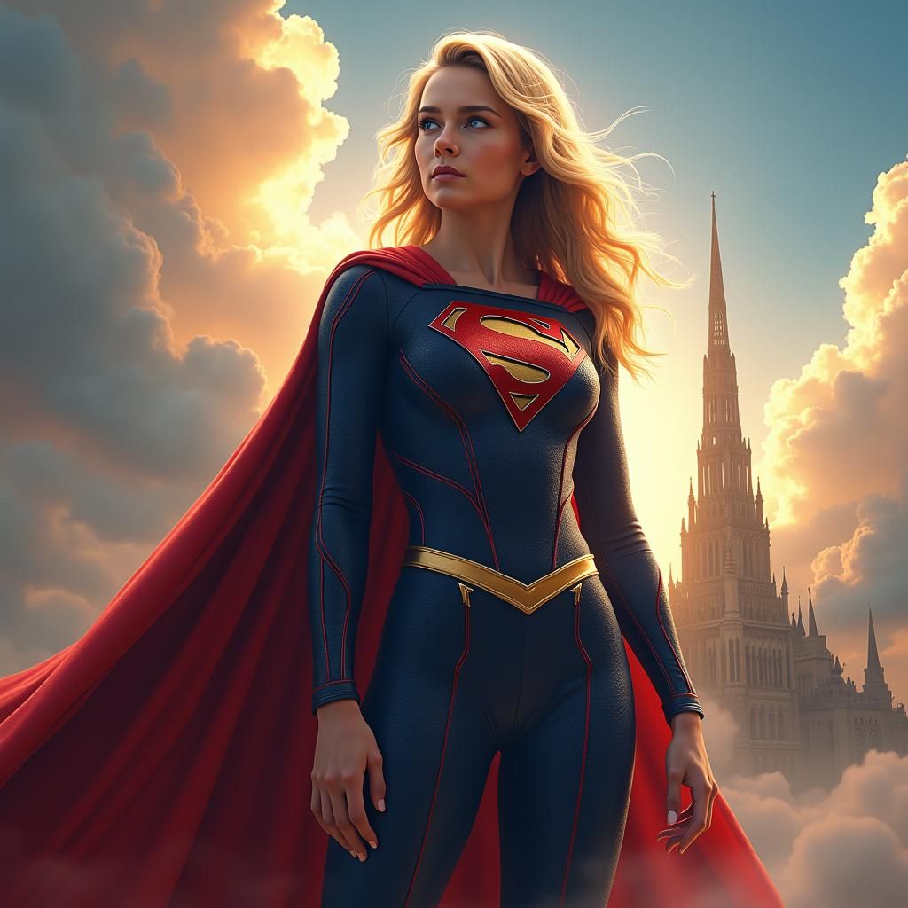 Supergirl in Epic Fantasy Concept Art Style