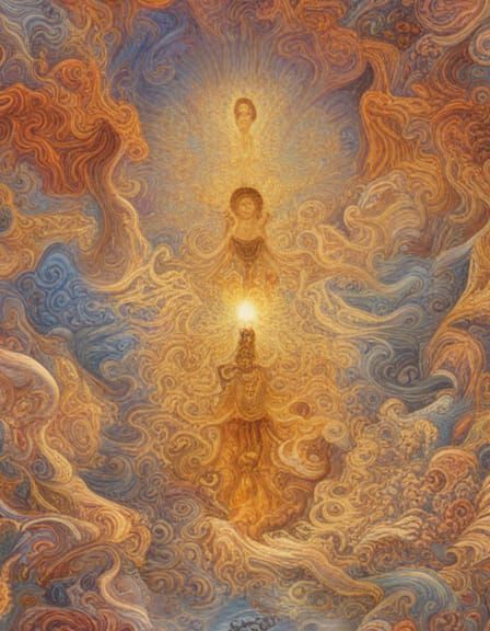 Angelic Heaven: Mystical Oil Painting