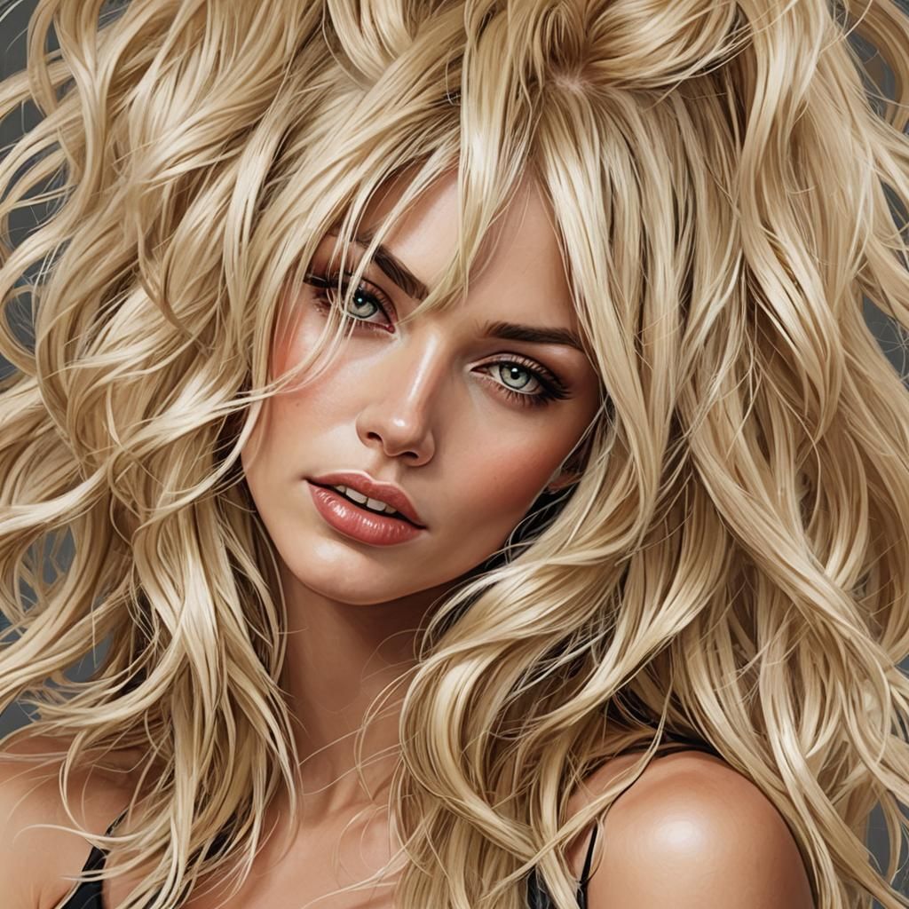 Blonde Woman Portrait Generated by AI