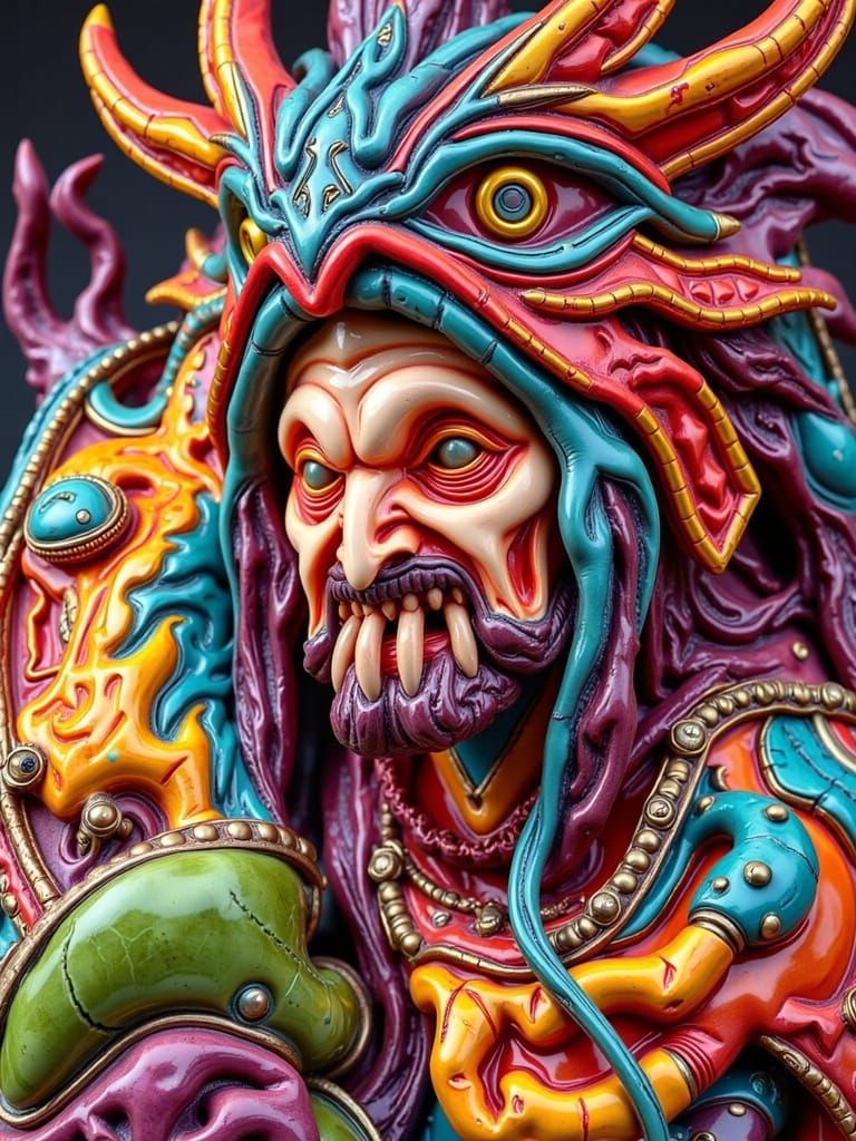 Ancient Shapeshifter in Hyperrealistic Leather Armor