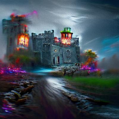 Eerie Haunted Castle Concept Art in 8K