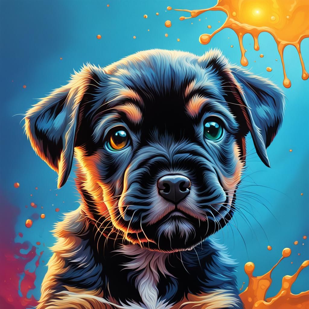 Hyperrealistic Puppy-Headed Spider Concept Art