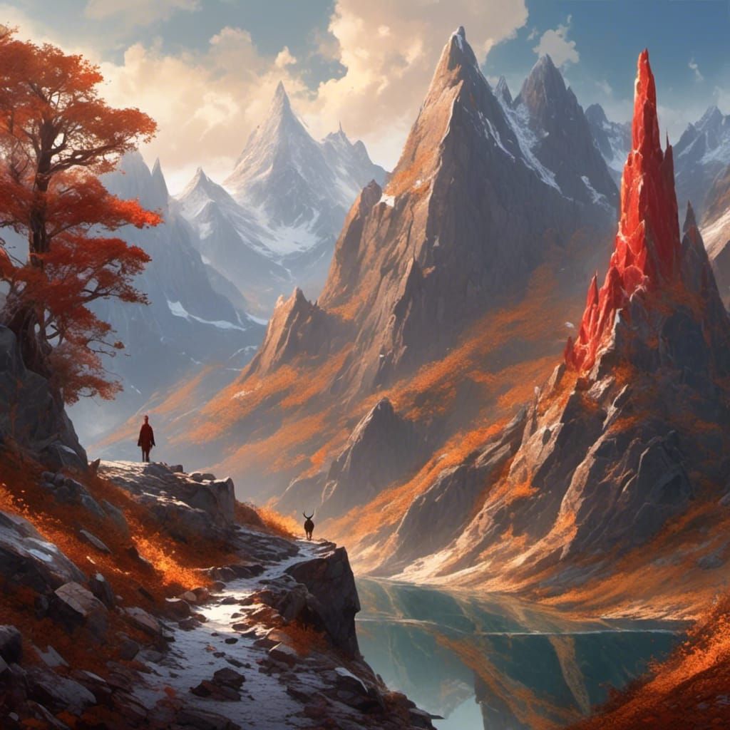 Mountain Pass with Chimney Towers in Fantasy Art