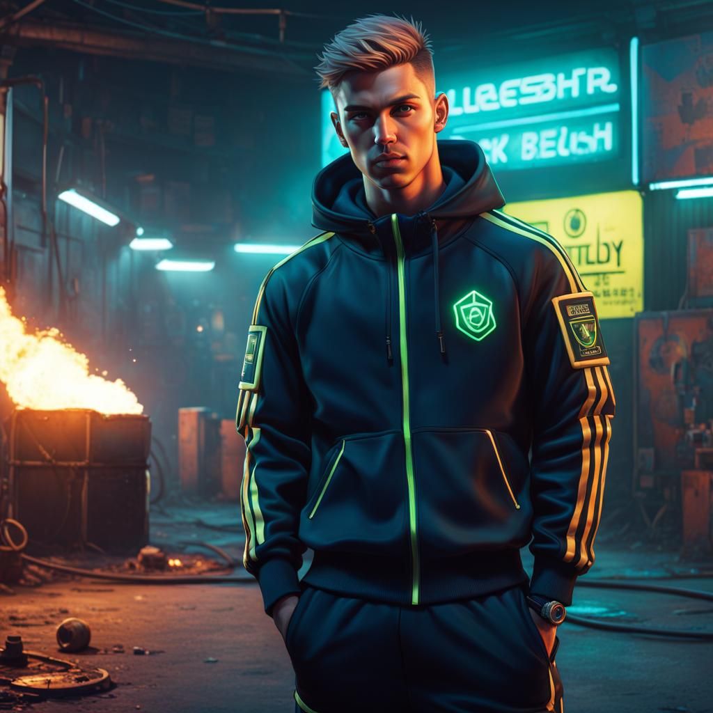 Cyberpunk Scally Petrol Bomb Portrait