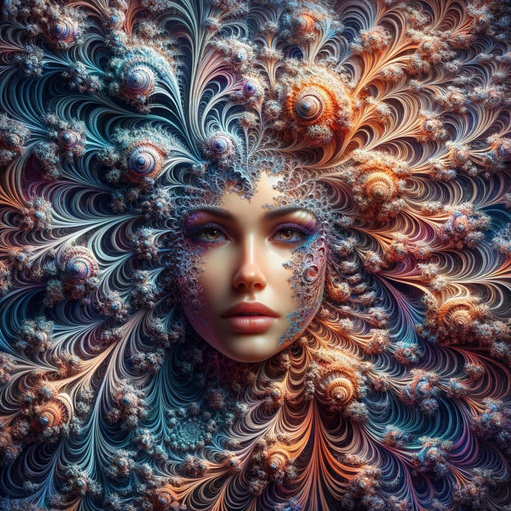 Fractal Woman: A Surreal 3D Rendered Masterpiece