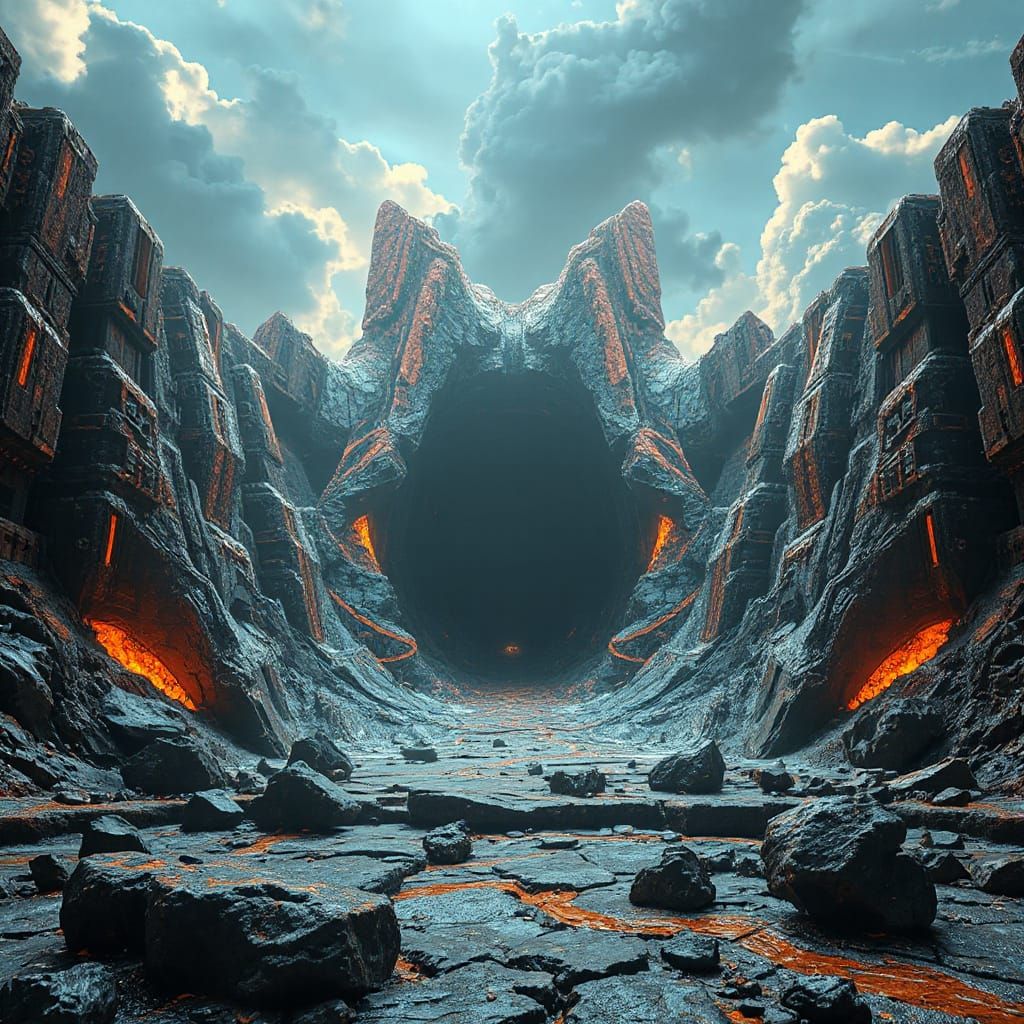 Surreal Dystopian Void in Neon Colors