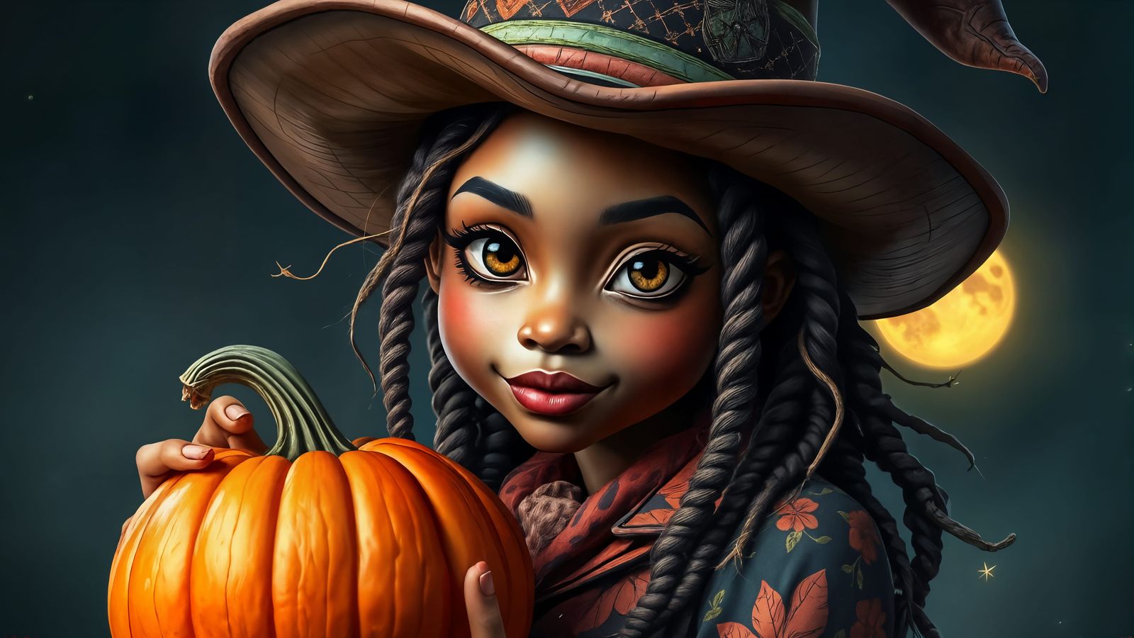 Adorable Afro-Latina Witch in H.R. Giger Style