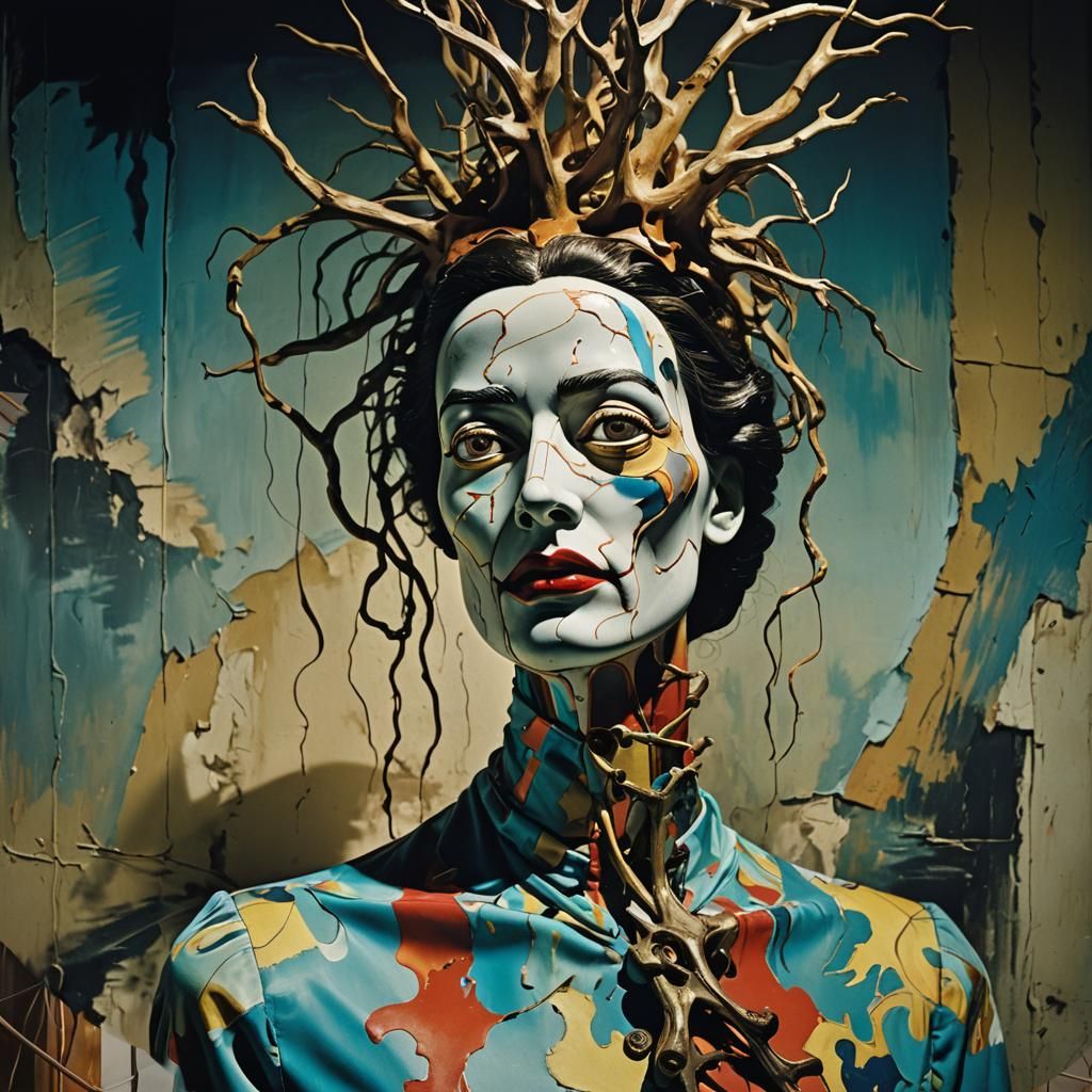 Surreal Mannequin Figure in Oil Paint