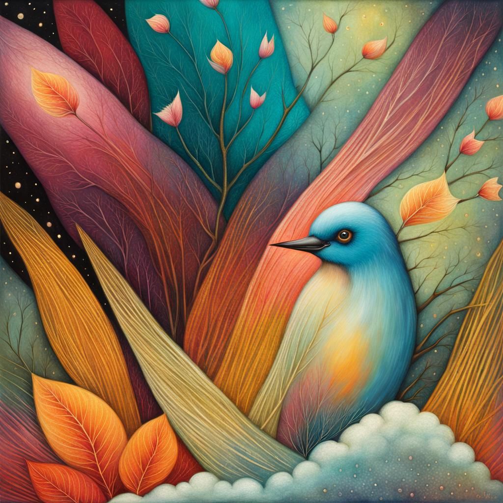 Dreamlike Bird in Pastel Colors