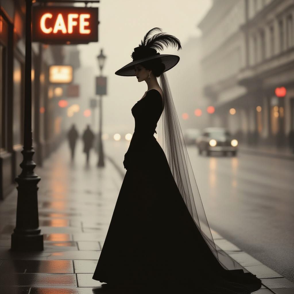 Elegant Woman in Sepia, Vintage Photography Style